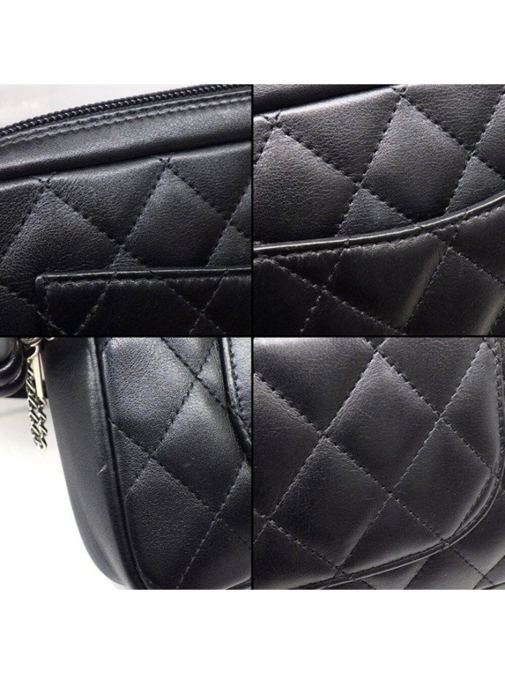 Chanel Handbag Cambon Line Pouch Black Pink Soft - Picture 8 of 10